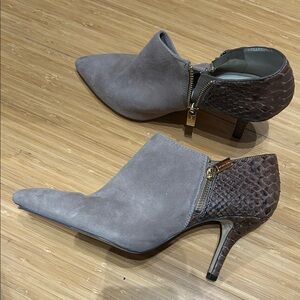 Michael Kors suede and snake skin crocodile combo and Brown Ankle Booties